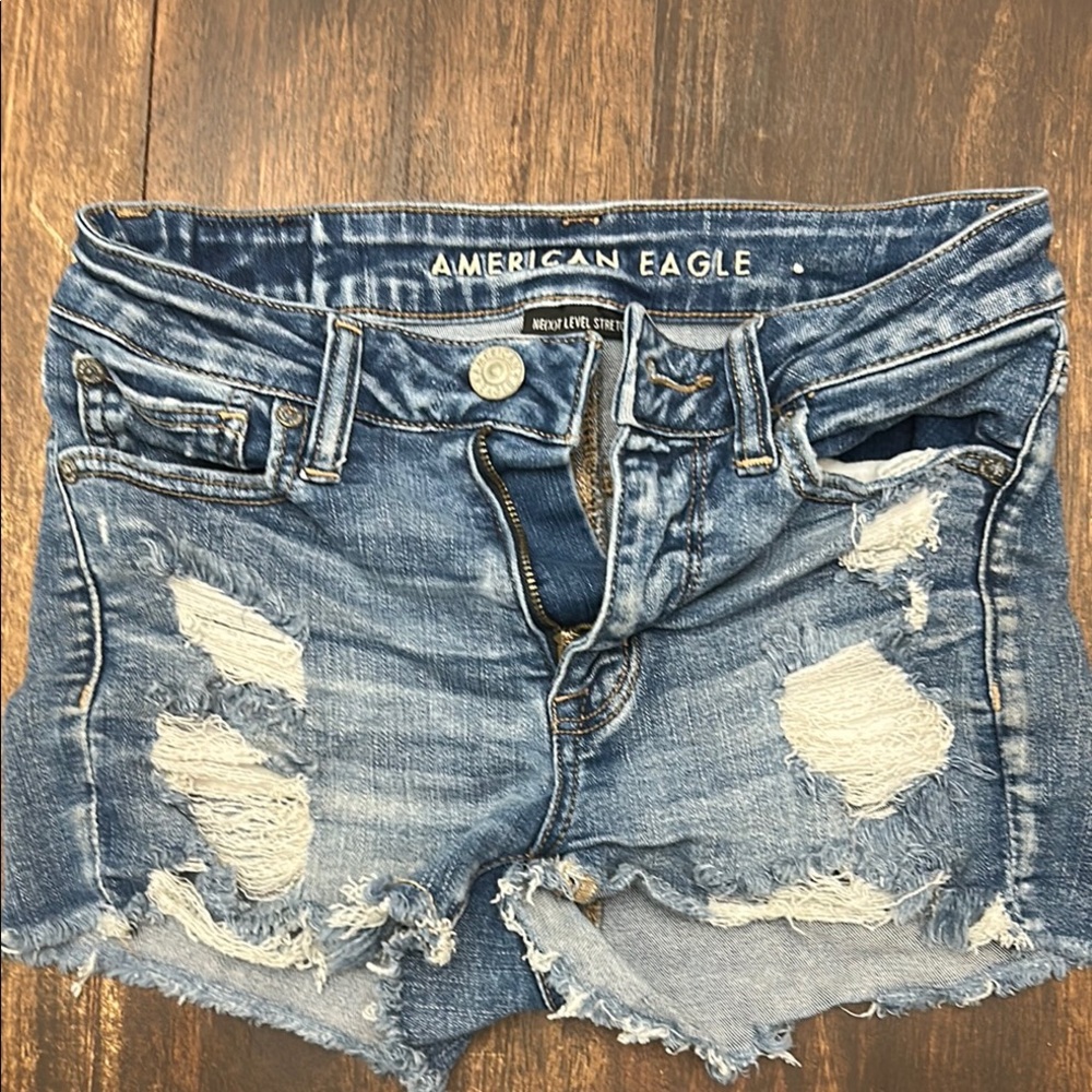 American Eagle Outfitters Blue Vintage-Inspired Jean Shorts
